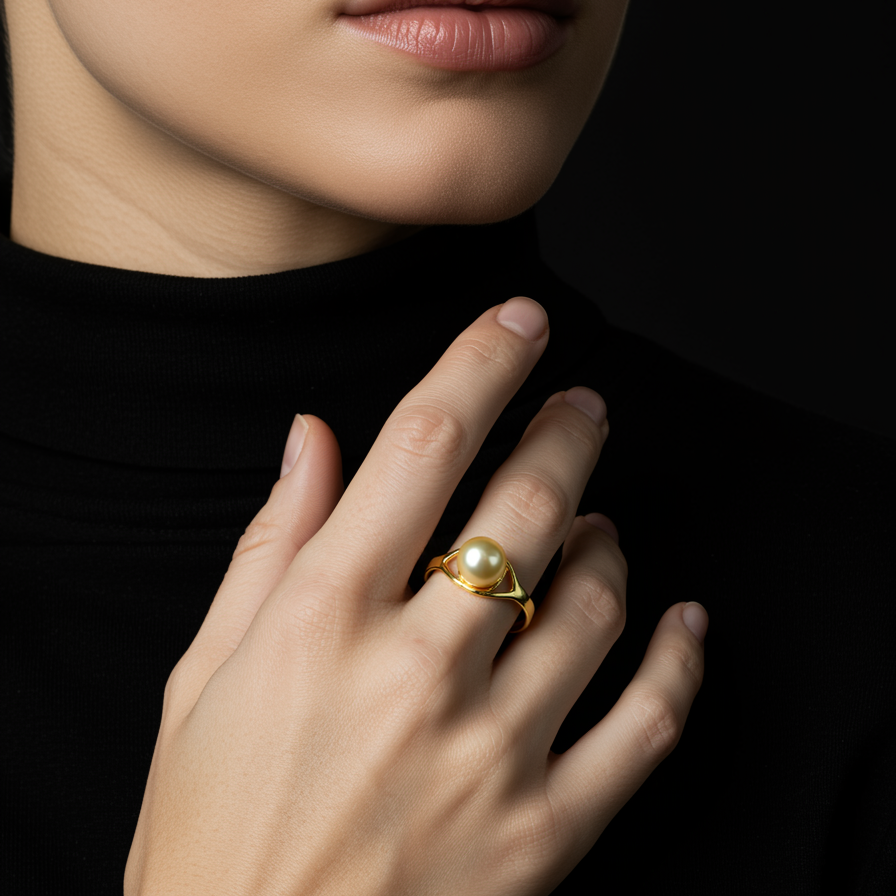 South Sea Pearl Ring in Sterling Silver