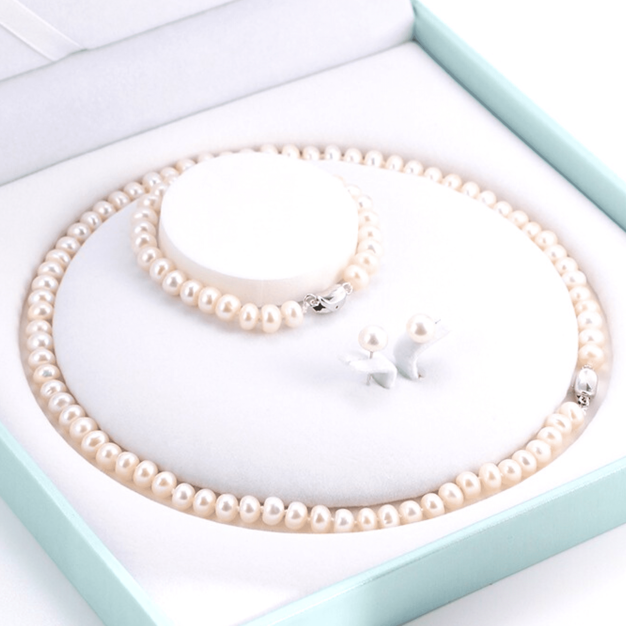 Freshwater Pearl Sets 8-9 mm in 925 Silver
