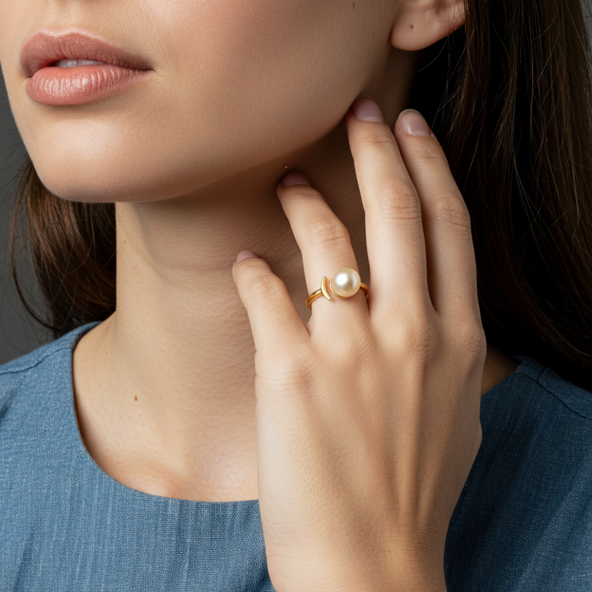 South Sea Pearl Ring in Sterling Silver