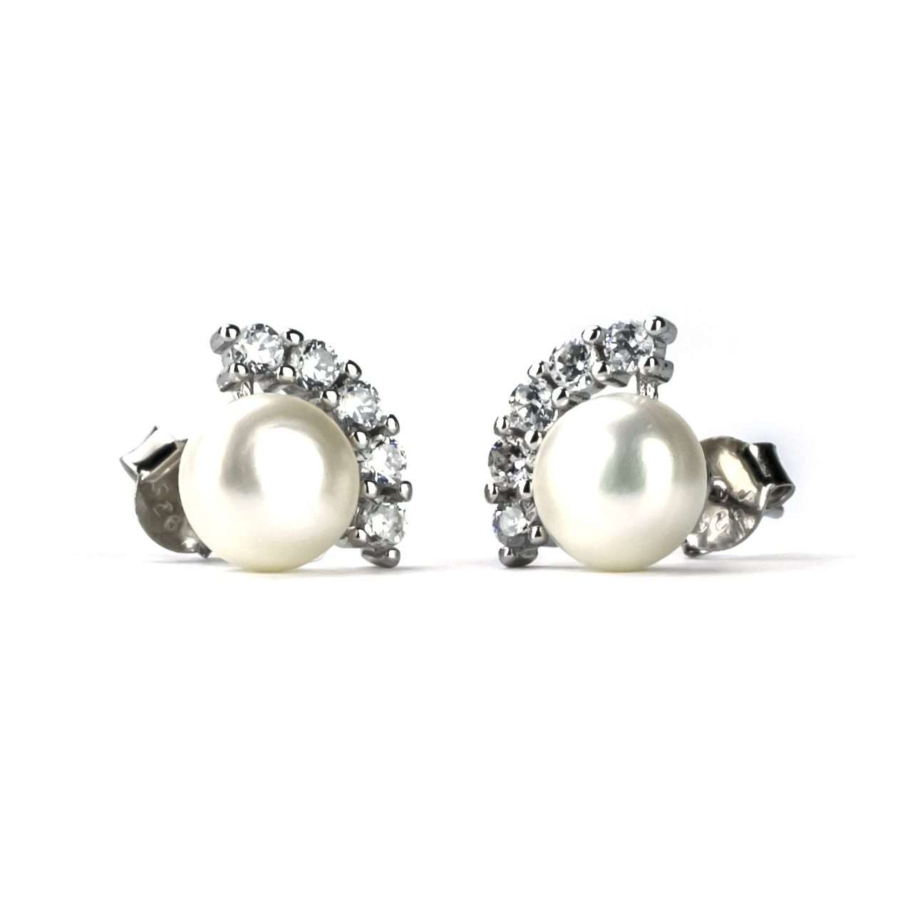 Freshwater Pearl Earrings 8-9 mm in Sterling Silver