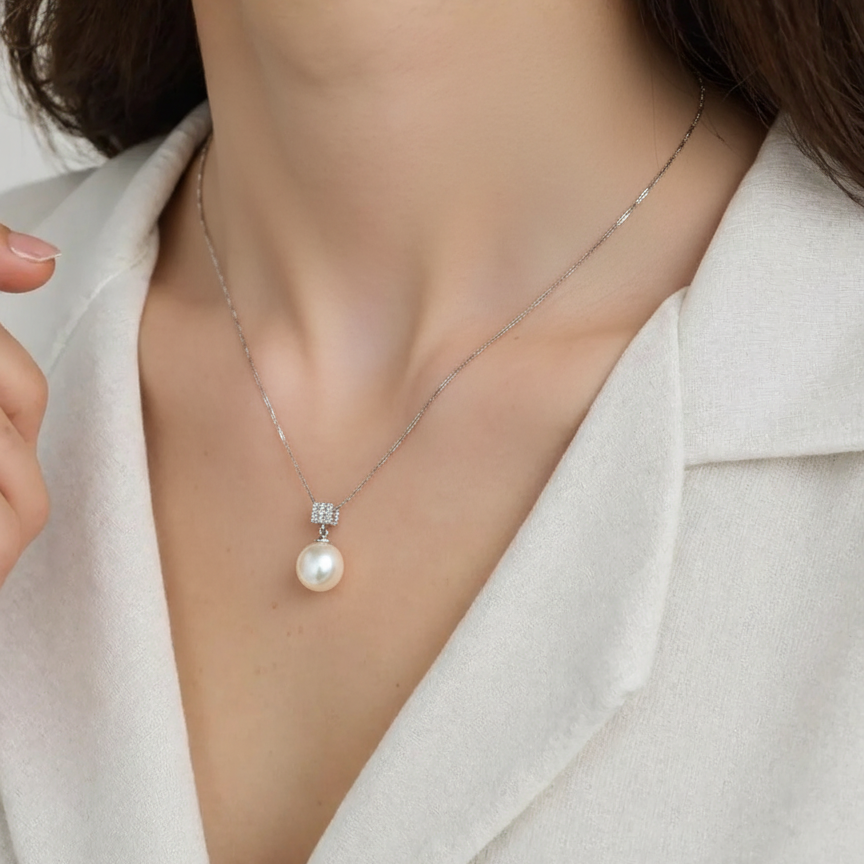 South Sea Pearl Pendants 12-13 mm in Sterling Silver