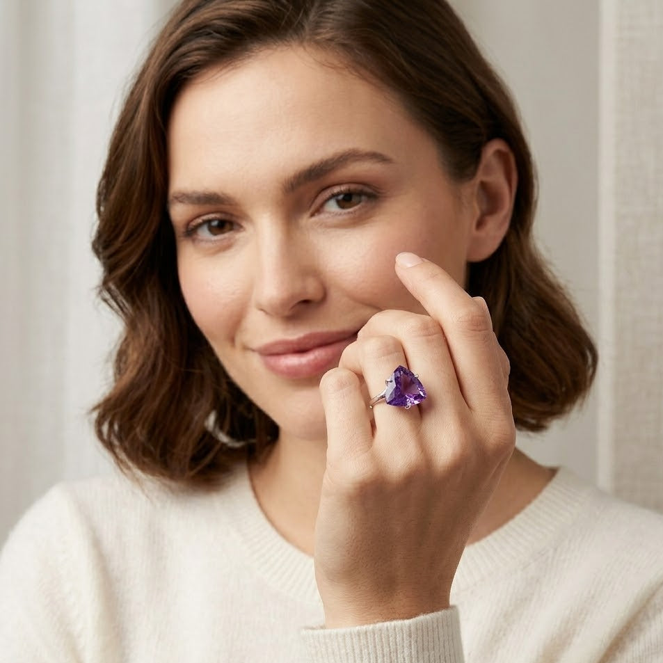 Amethyst Rings in 925 Silver