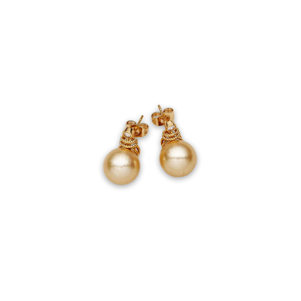 South Sea Pearl Earrings in Sterling Silver
