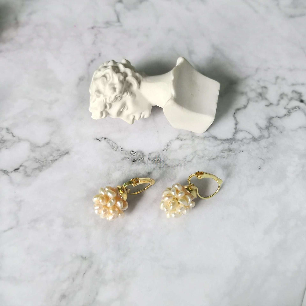 Freshwater Pearl Earrings in Alloy with 14K Coating