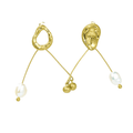 Freshwater Pearl Earrings in Alloy Gold Plated 925 Sterling Silver Pin