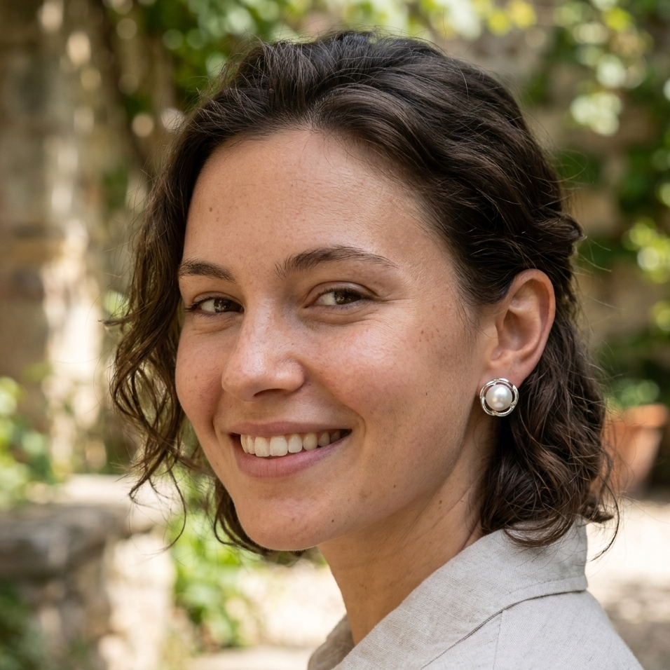 Woman with a smile in an outdoor setting