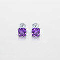 Purple Amethyst Earrings in 925 Silver