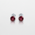 Dark Red Garnet Earrings in 925 Silver