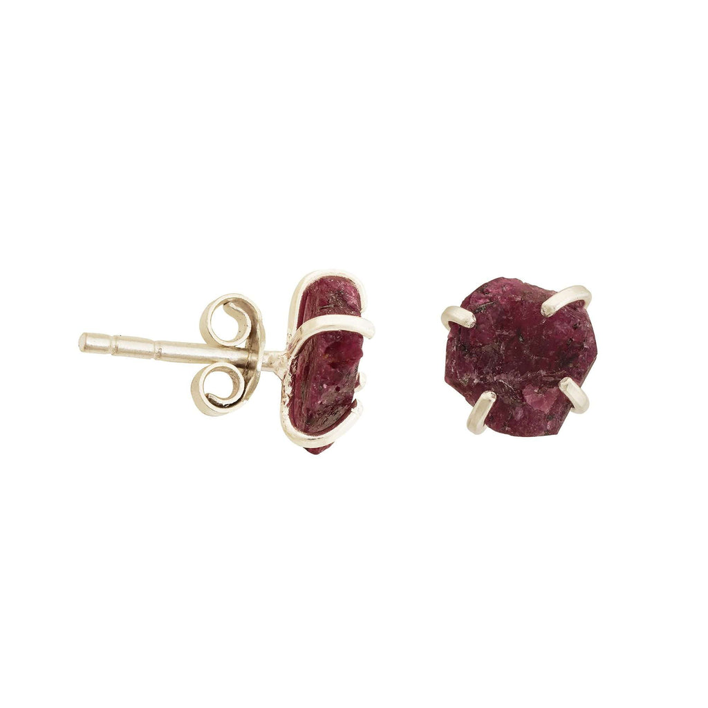 Ruby Earrings in 925 Silver