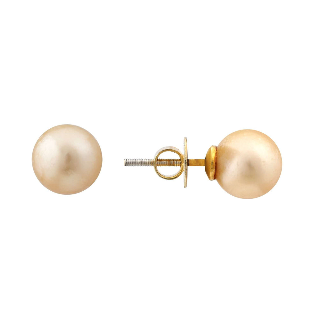South Sea golden pearl stud earrings 10-10.5mm