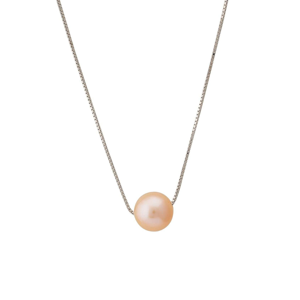 Pink Freshwater Pearl Necklaces 8-9 mm in 925 Silver Sterling