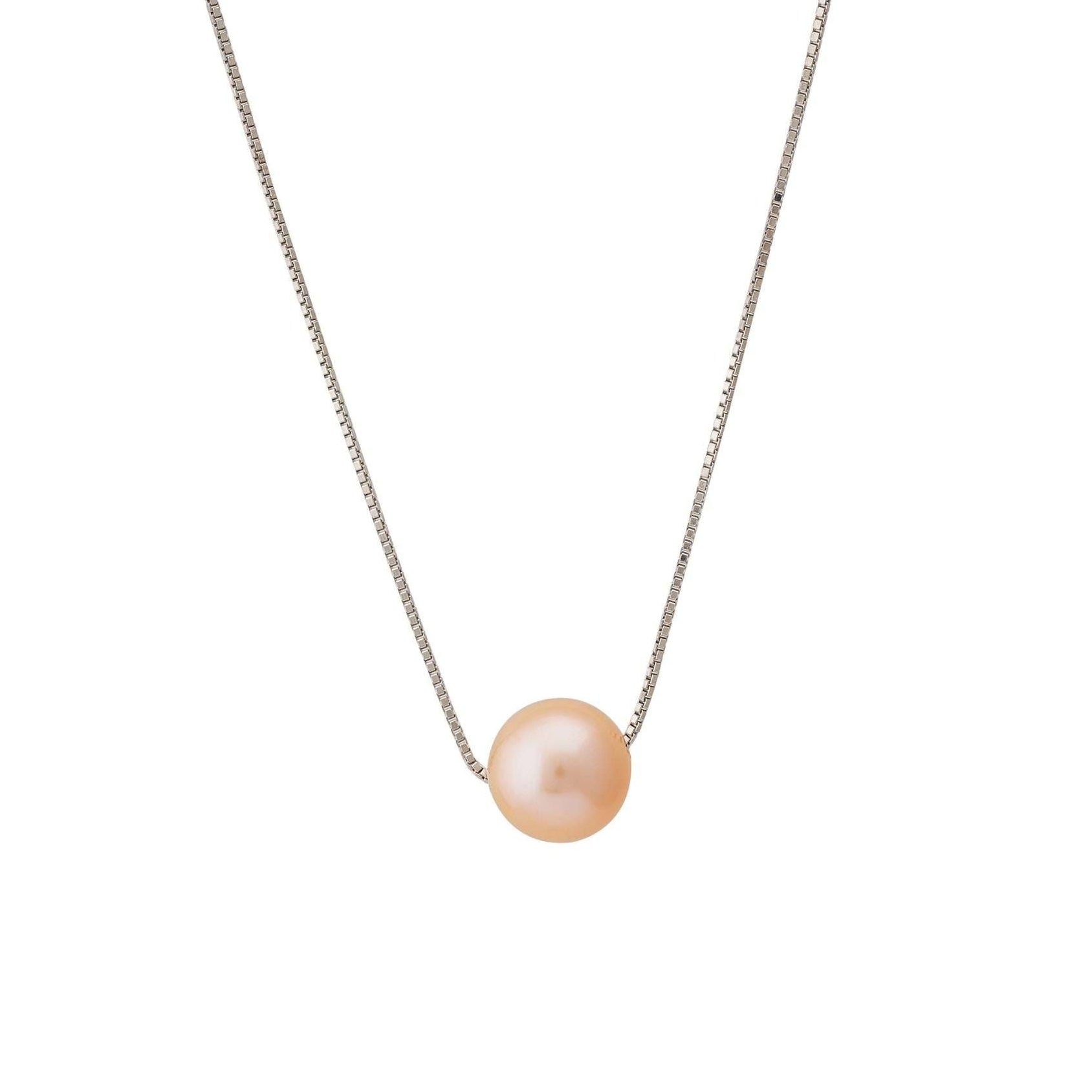 Pink Freshwater Pearl Necklaces 8-9 mm in 925 Silver Sterling