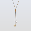 South Sea Baroque White and Gold Long Chain Necklace 13 and 15 mm AA+