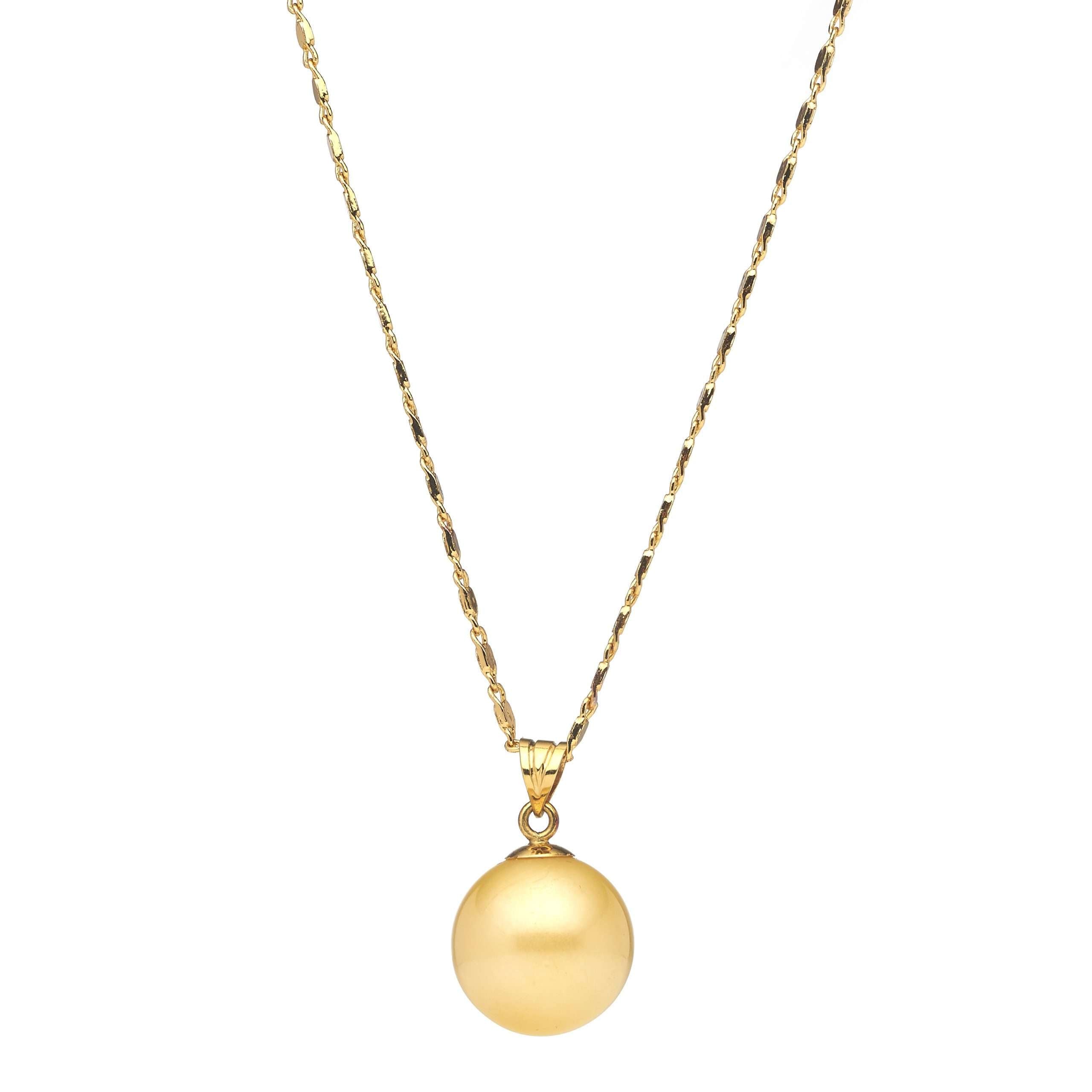 Gold South Sea Pearl Pendants 13-14 mm in 14 CT Yellow Gold