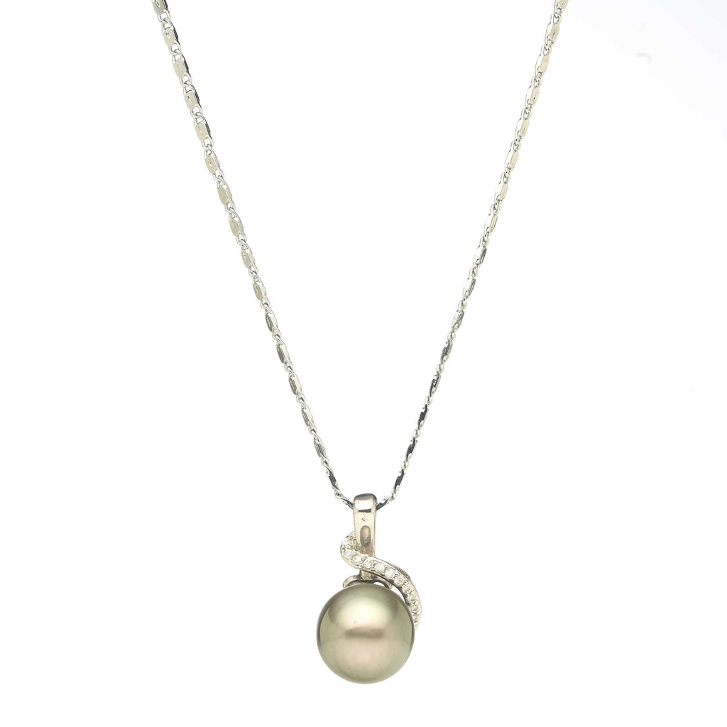 Black South Sea Pearl Pendants 12-13 mm in Sterling Silver