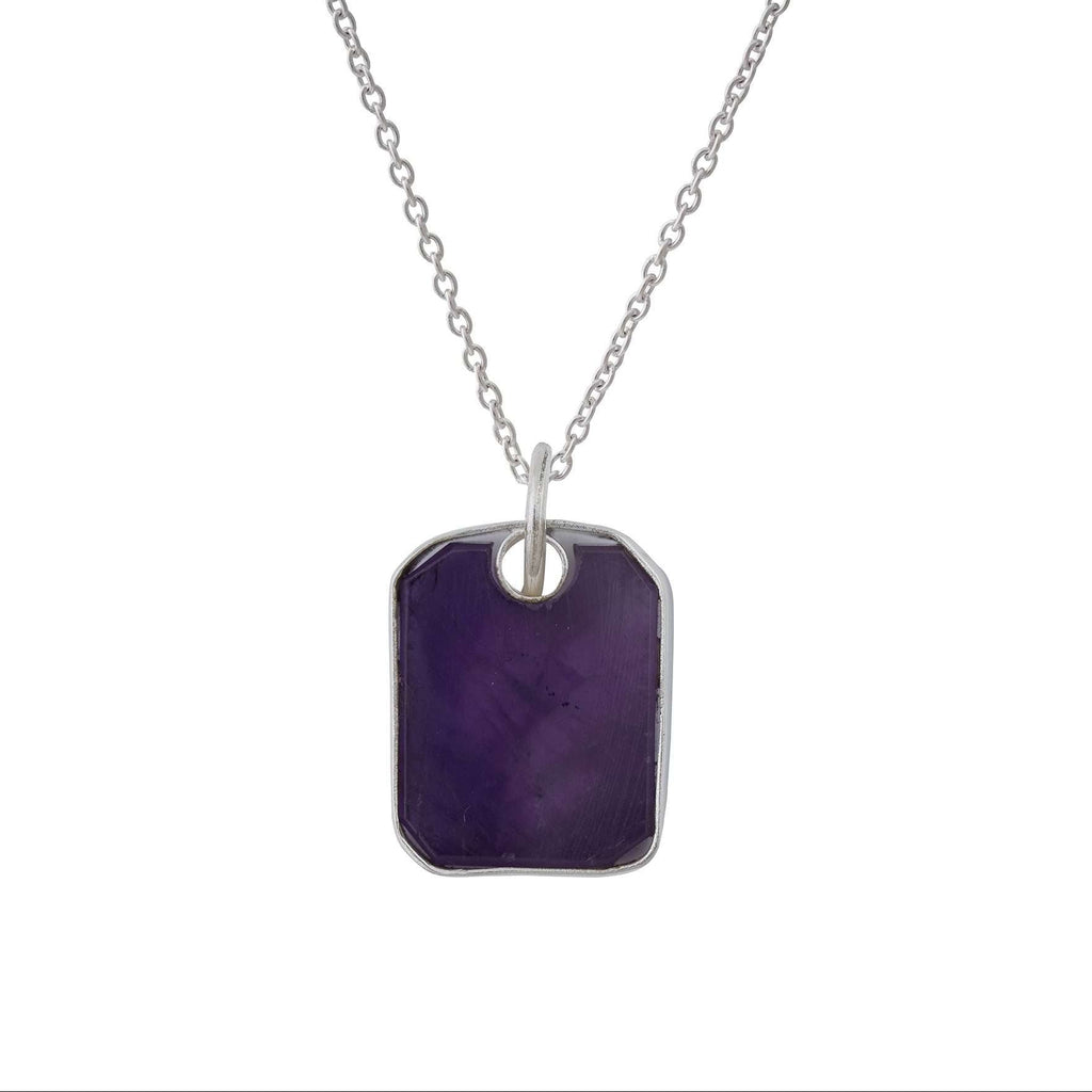 Amethyst Unisex Pendants in 925 Silver