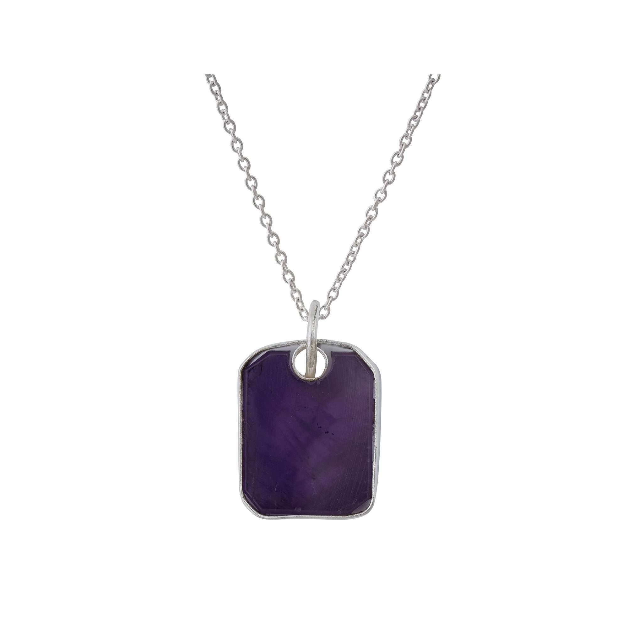 Amethyst Unisex Pendants in 925 Silver