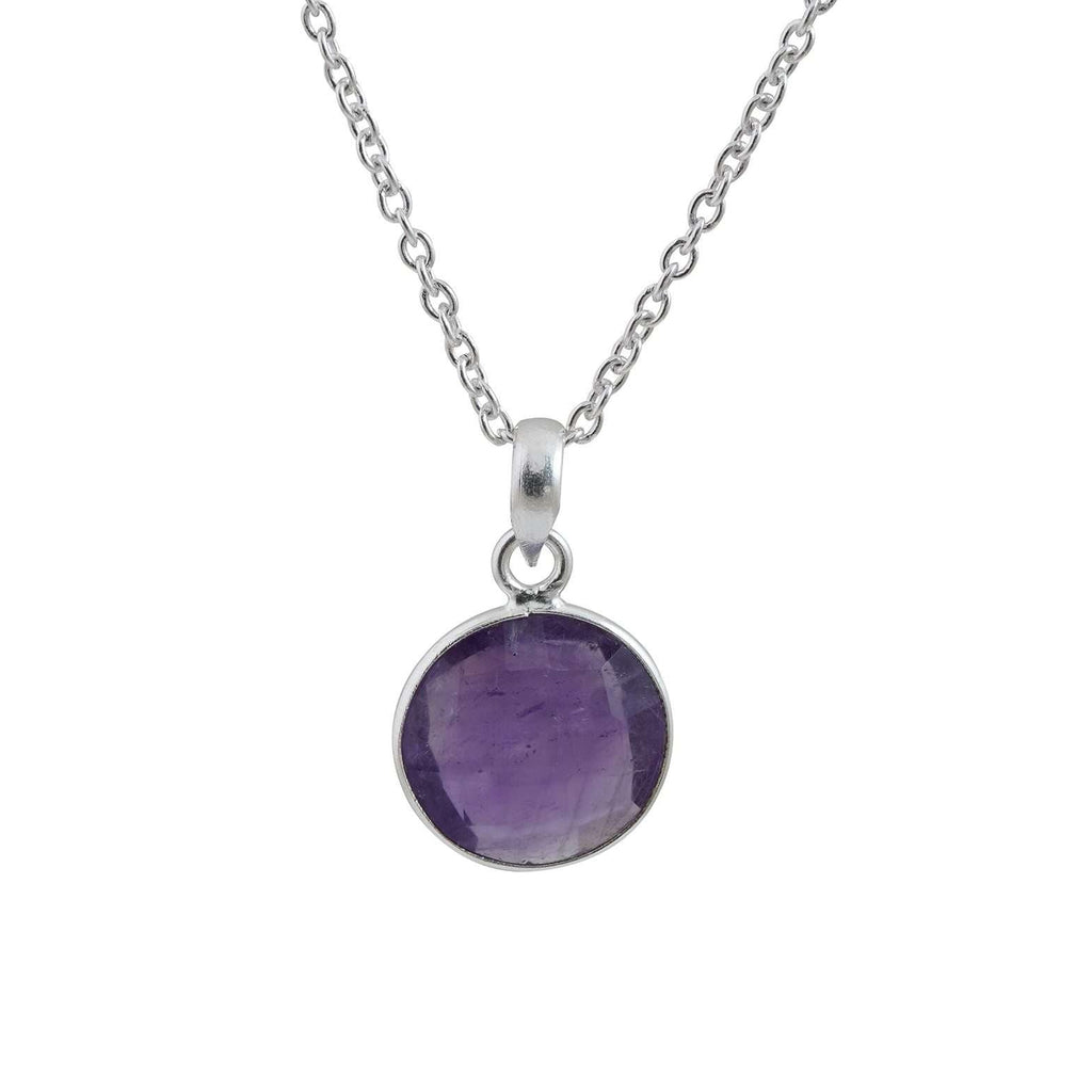 Amethyst Unisex Pendants in 925 Silver
