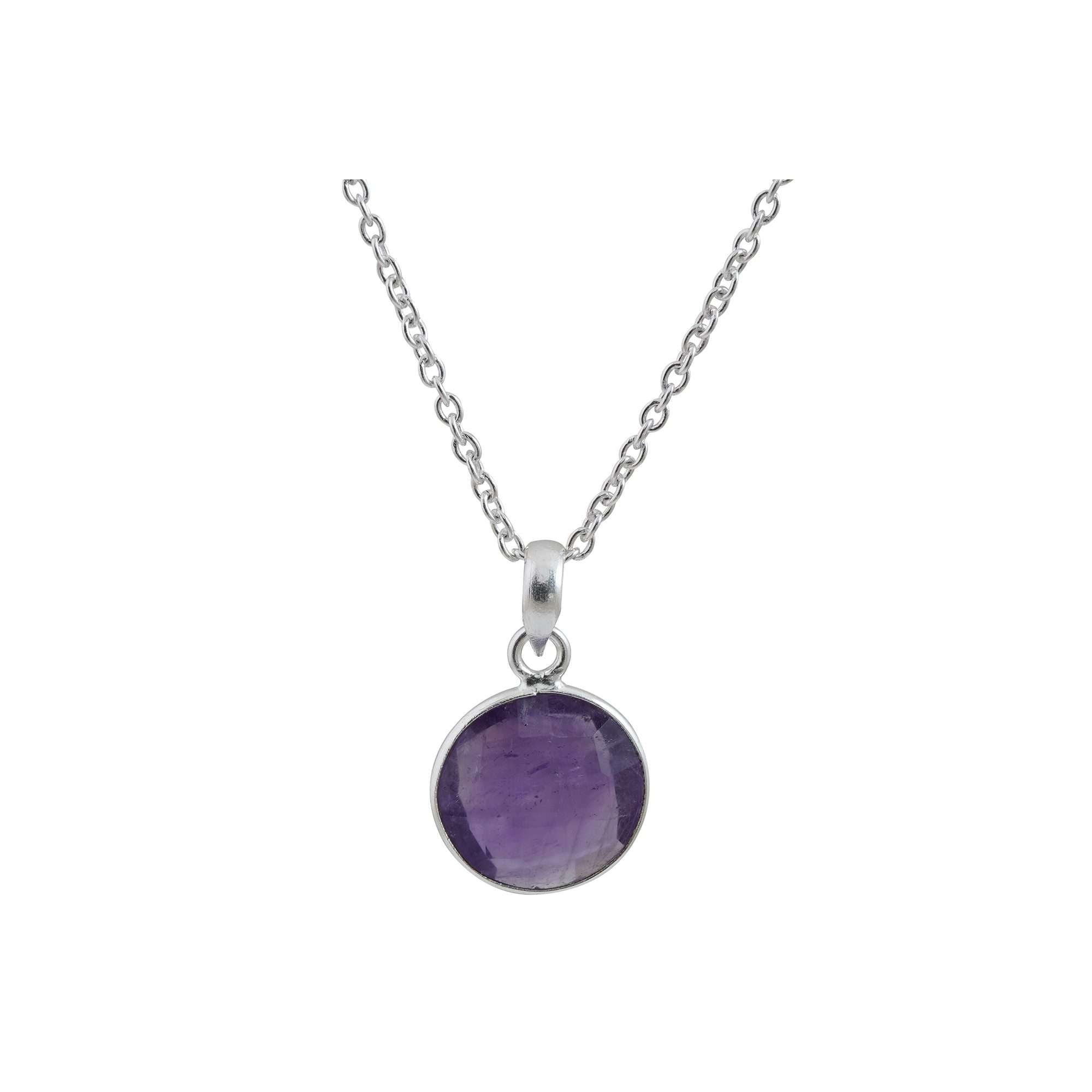 Amethyst Unisex Pendants in 925 Silver