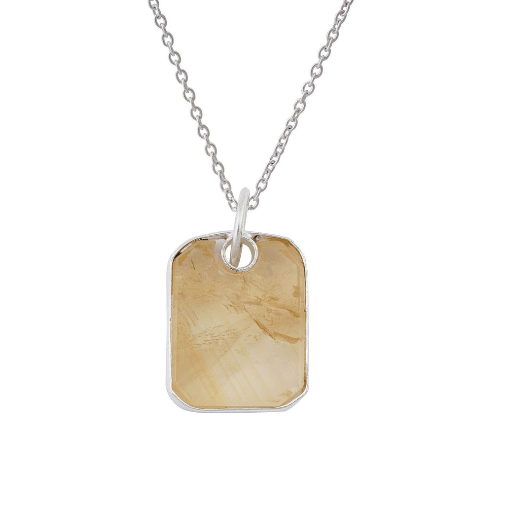Citrine Unisex Pendants in 925 Silver