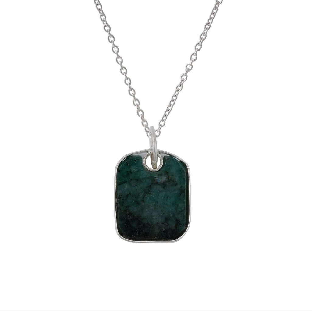 Emerald Unisex Pendants in 925 Silver