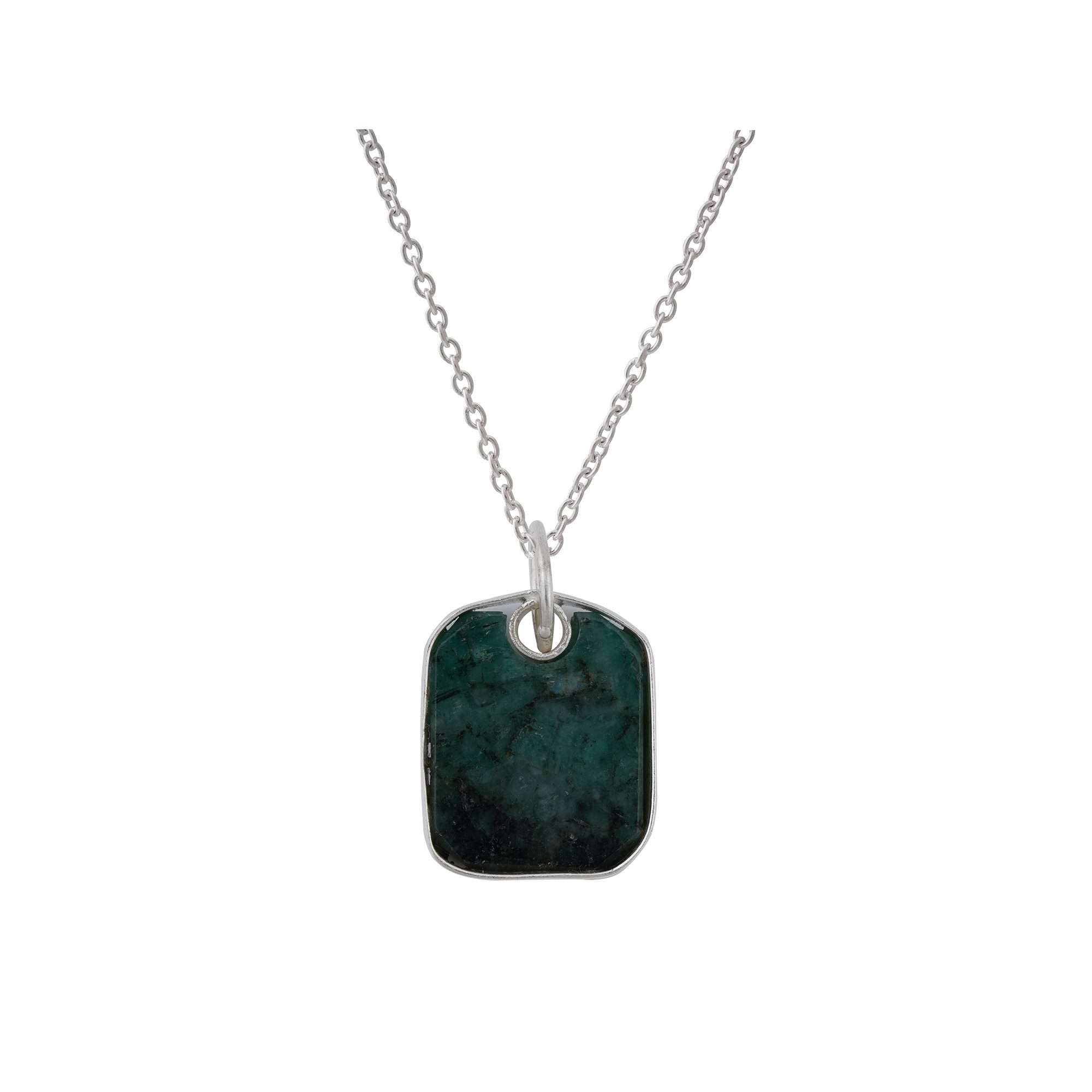 Emerald Unisex Pendants in 925 Silver