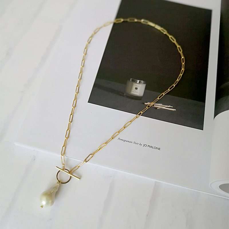 Freshwater Pearl Pendants in Copper with 18k Gold Coating