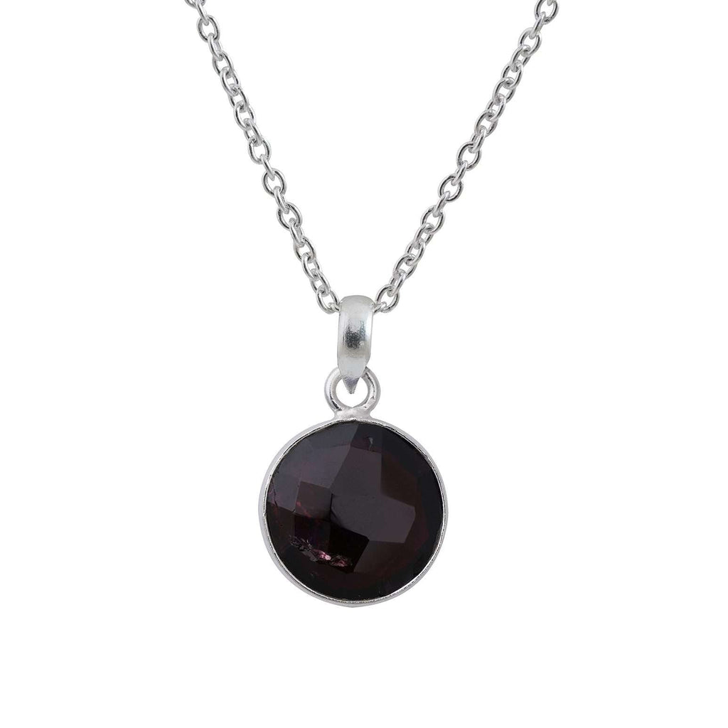 Garnet Unisex Pendants in 925 Silver