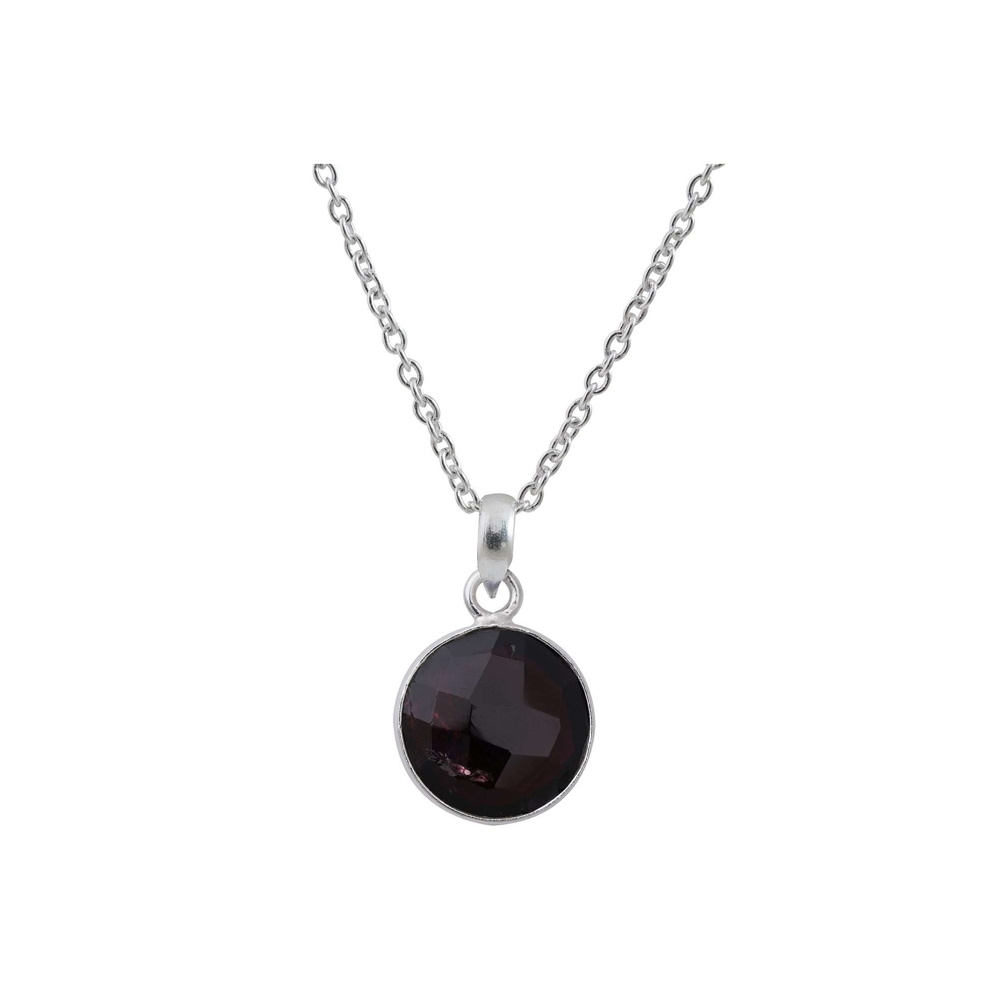 Garnet Unisex Pendants in 925 Silver