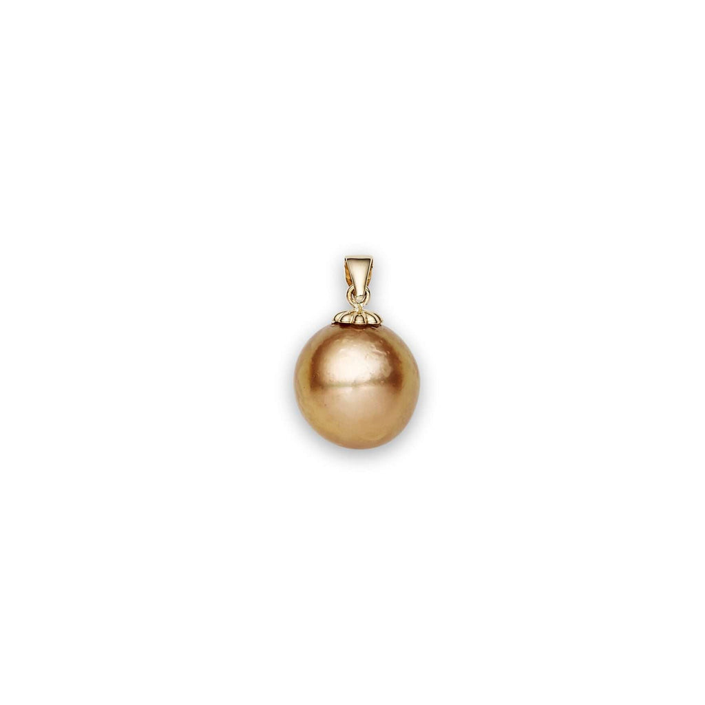 Gold South Sea Pearl Pendants 12-13 mm in 14 CT Yellow Gold