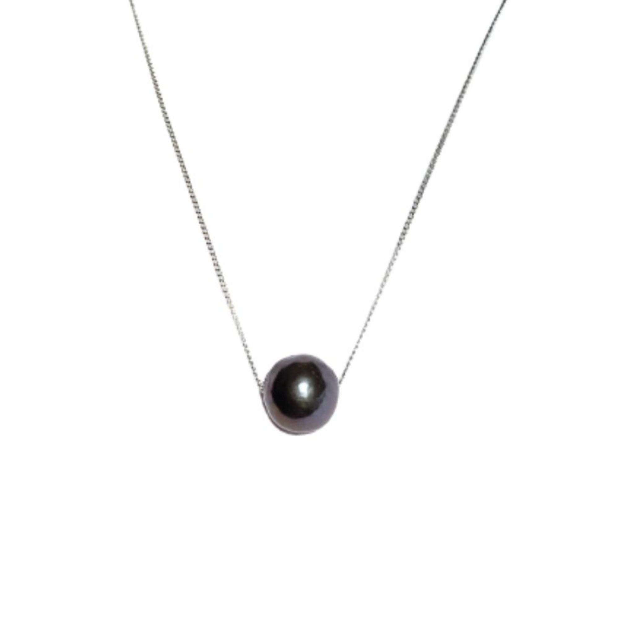 Black Tahitian Pearl Pendants 12-13 mm in 925 Silver