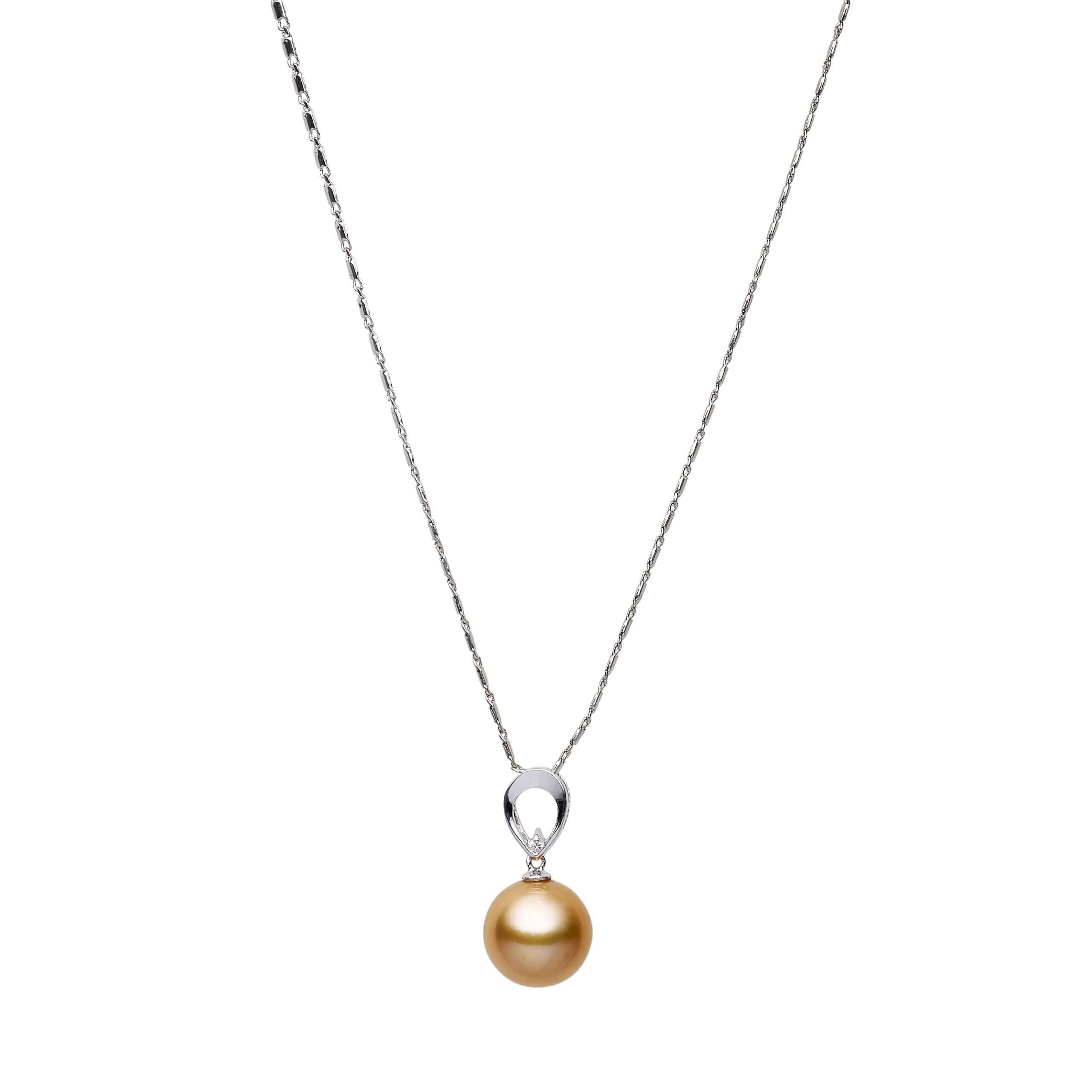 Gold South Sea Pearl Pendants 12-13 mm in Sterling Silver