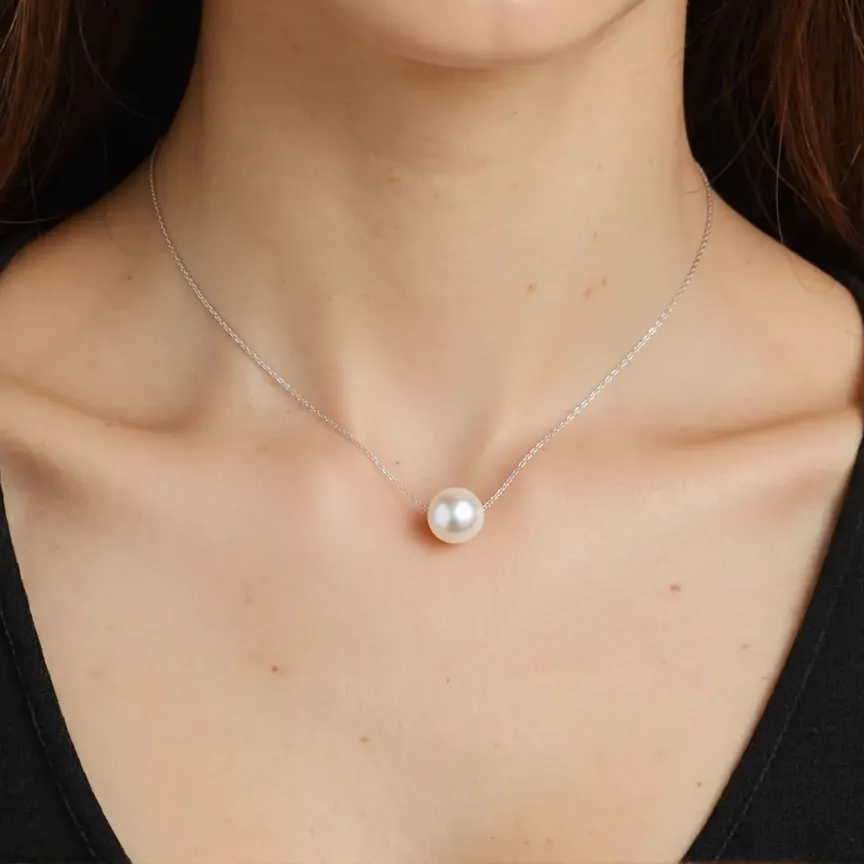 South Sea Pearl Pendants 13-14 mm in Sterling Silver