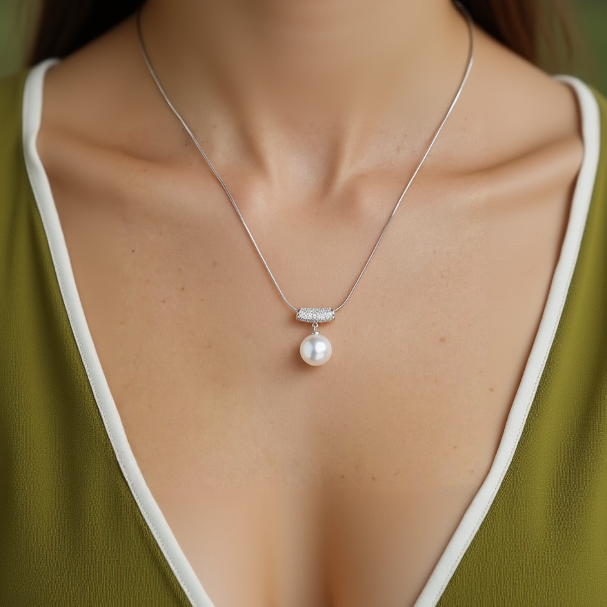 South Sea Pearl Pendants 11-12 mm in Sterling Silver