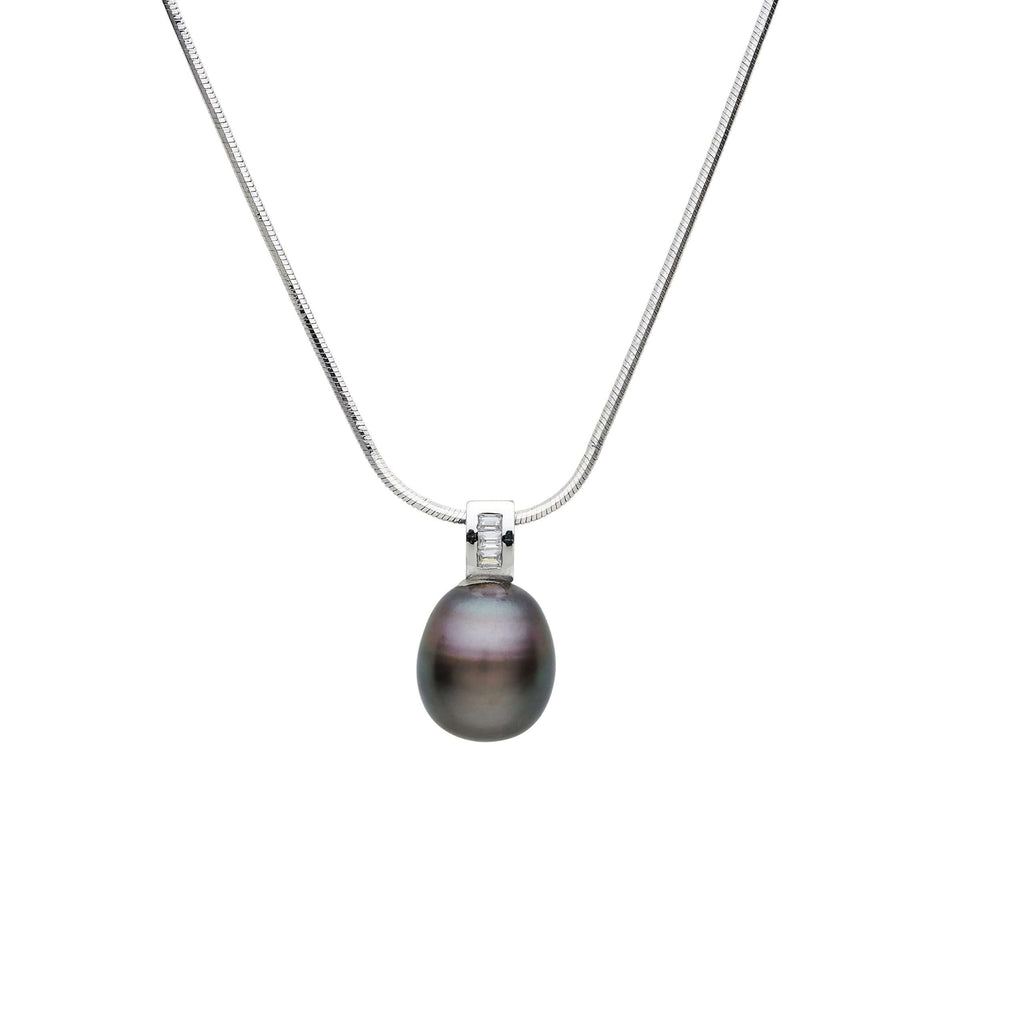 Black South Sea Pearl Pendants 12-13 mm in Sterling Silver