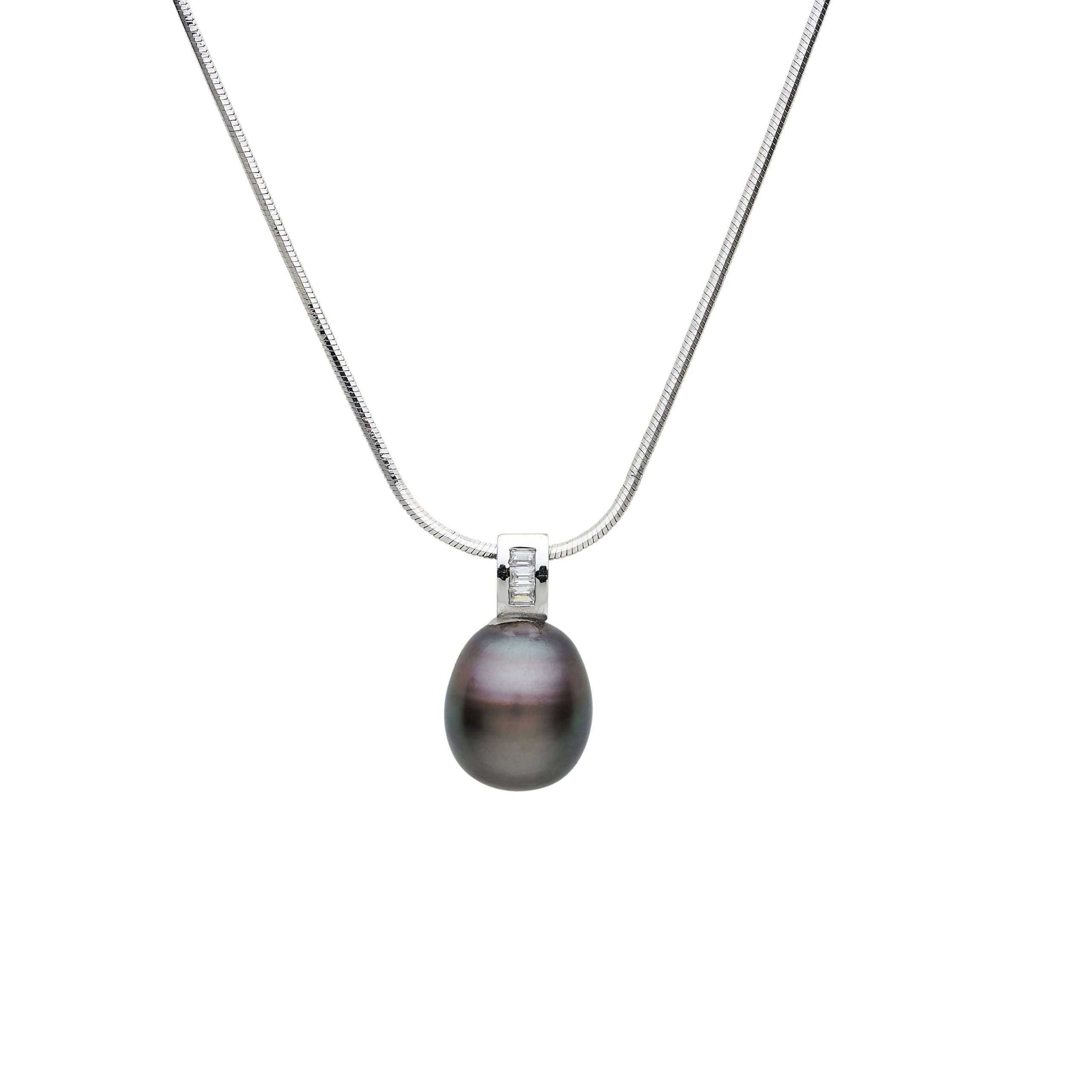 Black South Sea Pearl Pendants 12-13 mm in Sterling Silver