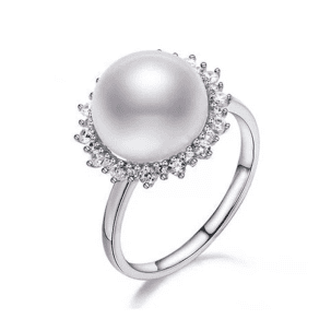 Freshwater Pearl Rings 8 - 9 MM Pearl in Sterling Silver