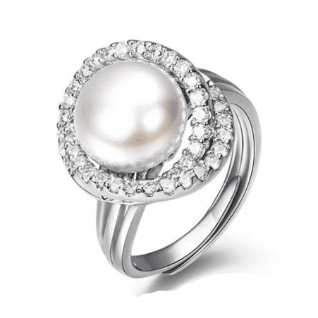 Freshwater Pearl Rings 9 - 10 MM Pearl in Sterling Silver