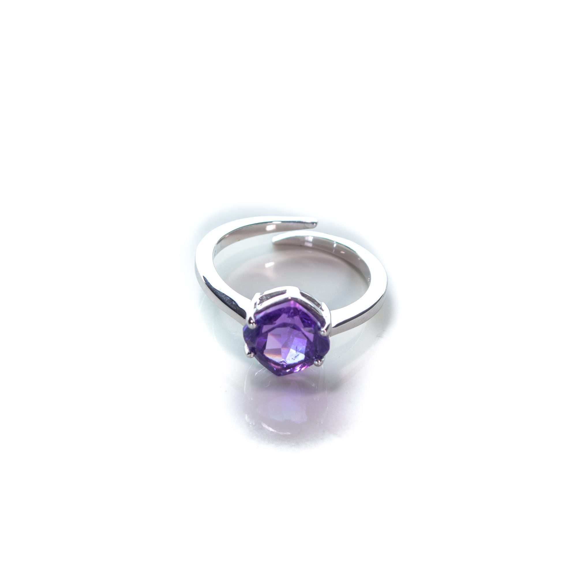 Purple Amethyst Rings in 925 Silver