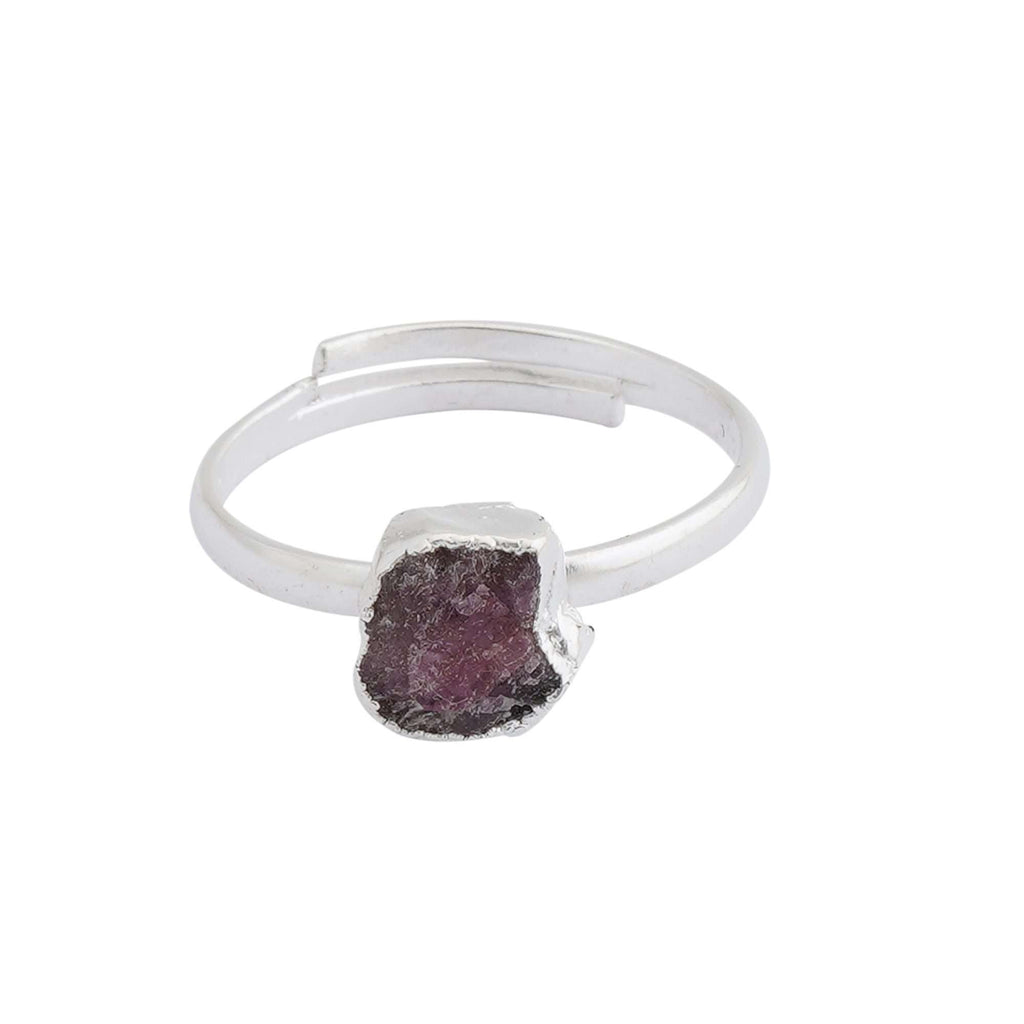 Rose Quartz Adjustable Ring Handmade in 925 Silver
