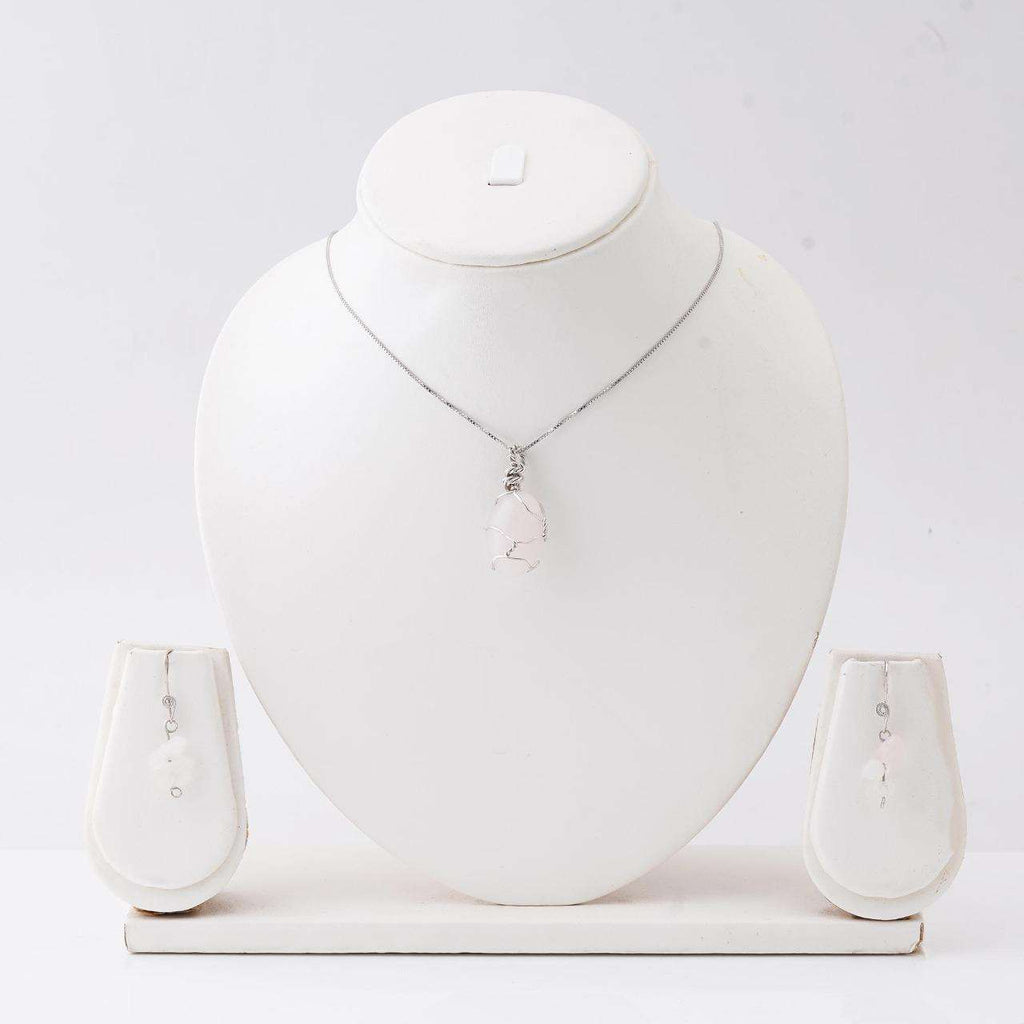 Handmade Set of Rose Quartz in 925 Silver