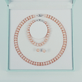 Pink Freshwater Pearl Sets 8-9 mm in 925 Silver