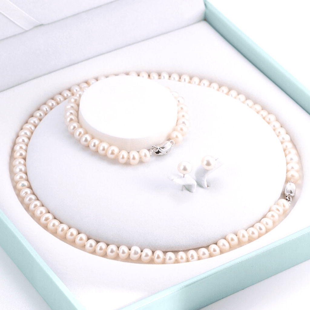 Freshwater Pearl Sets 8-9 mm in 925 Silver