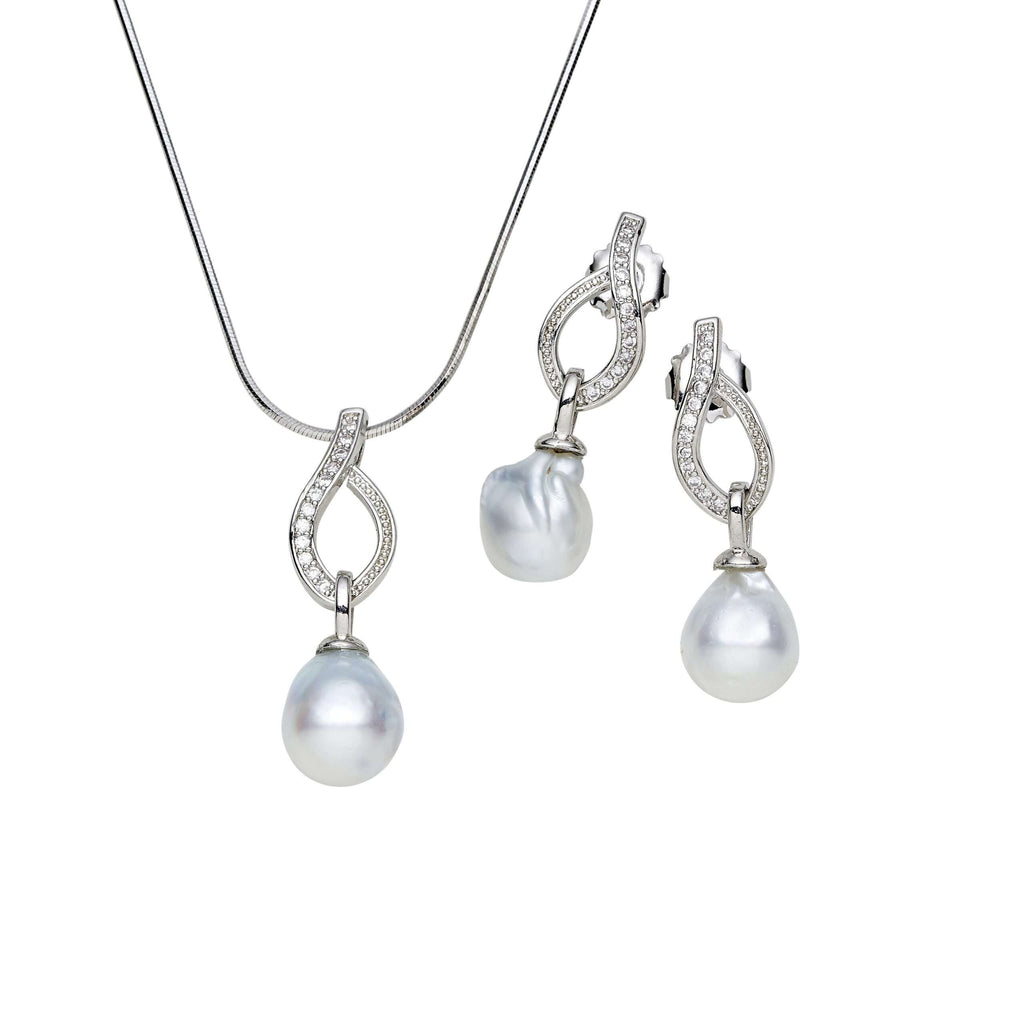 South Sea Pearl Sets 11-12 mm in Sterling Silver