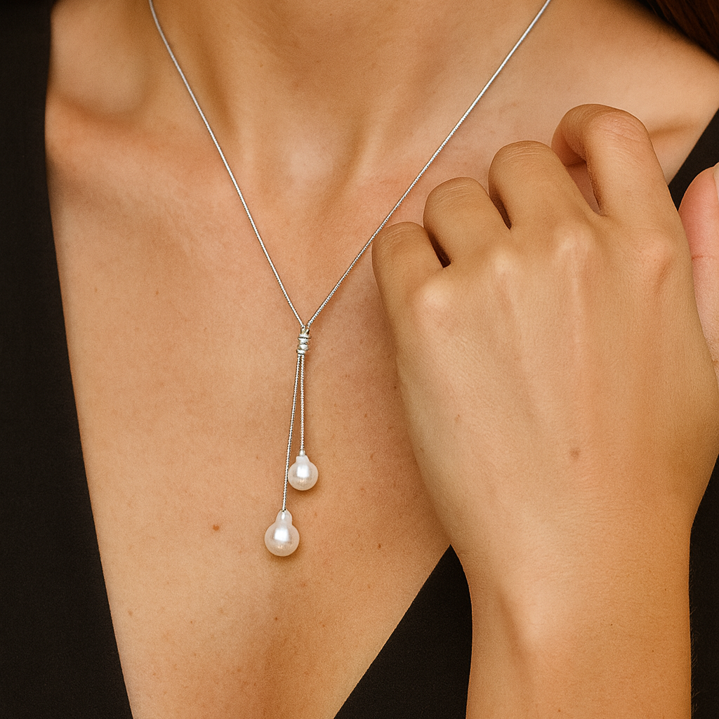 South Sea Baroque White Long Chain Necklace 13 and 15 mm AA+