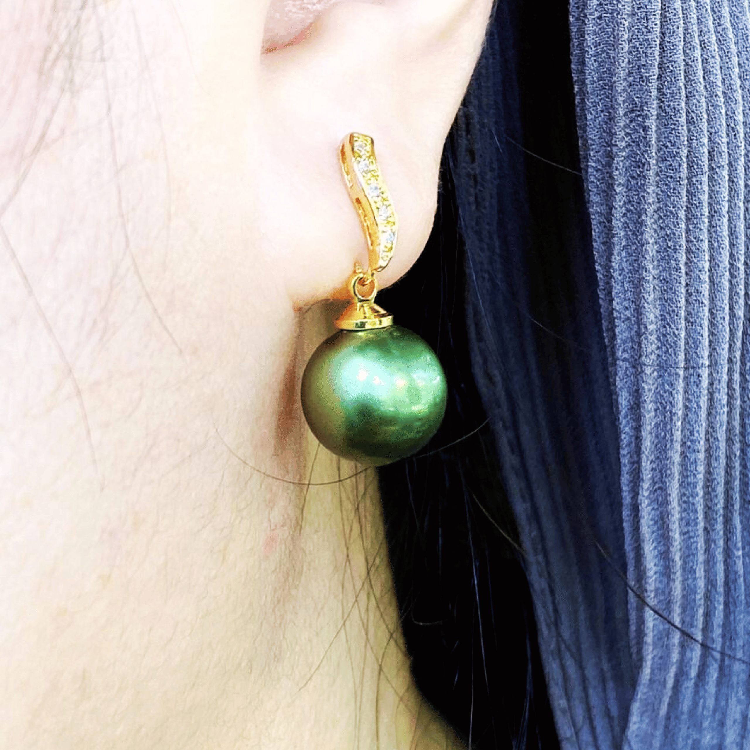 South Sea Pearl Earrings in Sterling Silver
