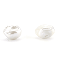 White with Beige Undertone Freshwater Pearl Earrings 8 - 10 MM in 925 Silver