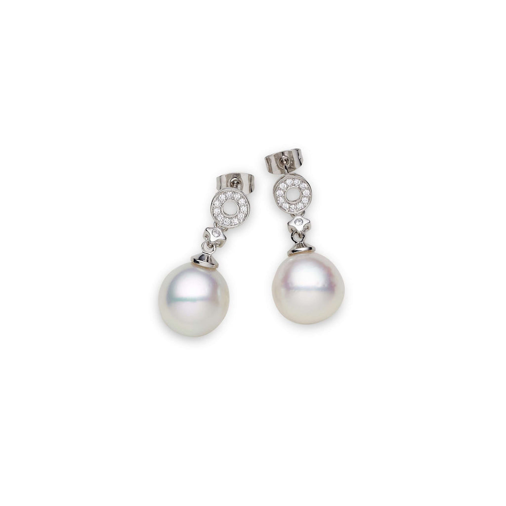 South Sea Pearl Earrings 12-13 mm in Sterling Silver