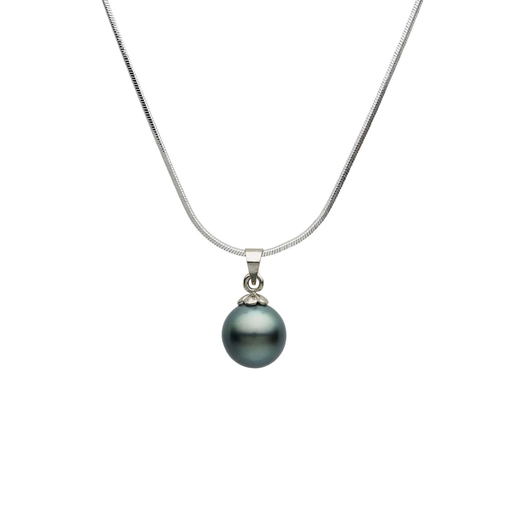 Black South Sea Pearl Pendants 11-12 mm in Sterling Silver
