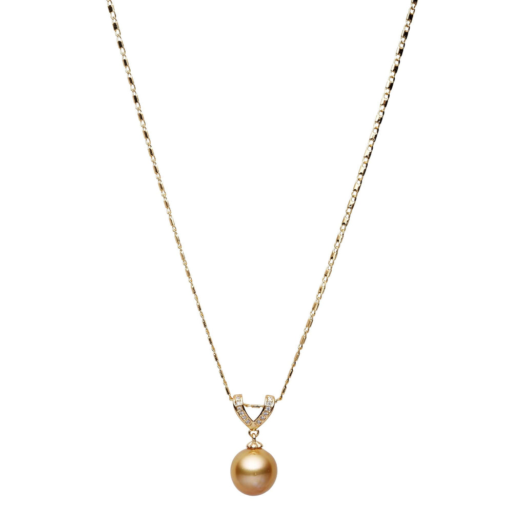 Gold South Sea Pearl Pendants 12-13 mm in Sterling Silver
